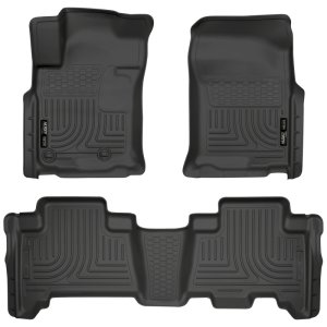 Lexus GX Floor Liners - Front + Rear - Husky Liners - WeatherBeater - Black - `10-`12